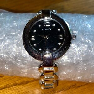 Chico's Silver and Black Round Dial Women's Watch